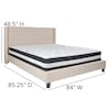 Flash Furniture Platform Bed Set, Riverdale, King, Beige HG-BM-36-GG